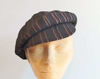 Vintage Striped News Boy Cap