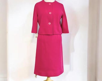 Vintage Kimberly  50s Red Skirt Suit Sm