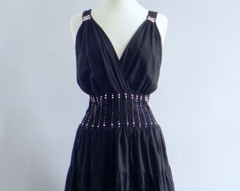 black grecian style dress