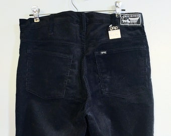 Vintage 80s Black Cord Jeans Pioneer Gap NOS 34 x 32