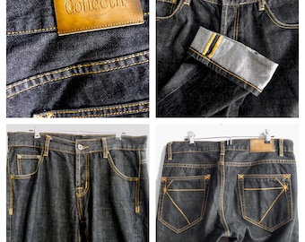 Vintage 40s Style Indigo Jeans 35 Selvage