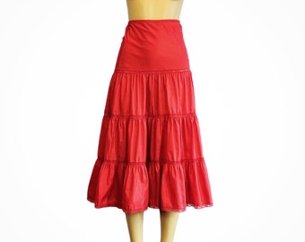 Vintage 50s Red Petticoat Crinoline Plus L XL Tall