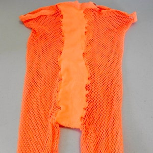 Vintage 60s Fishnet Tights Neon , Mod Fashion Bright Orange Fish Nets image 5