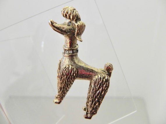 Vintage 50s Big Pompadour Poodle Brooch , 1950s Go