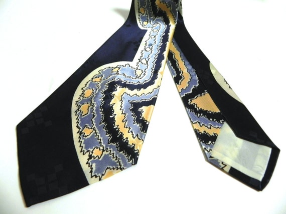 Vintage 1940s Tie - 40s Mens Wide and Wild Silk Ti
