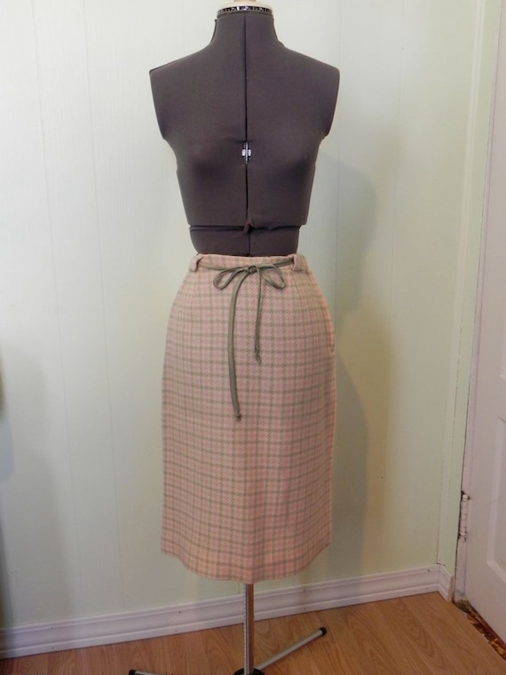 Vintage 50s Pencil Skirt Rockabilly / 1950s Green