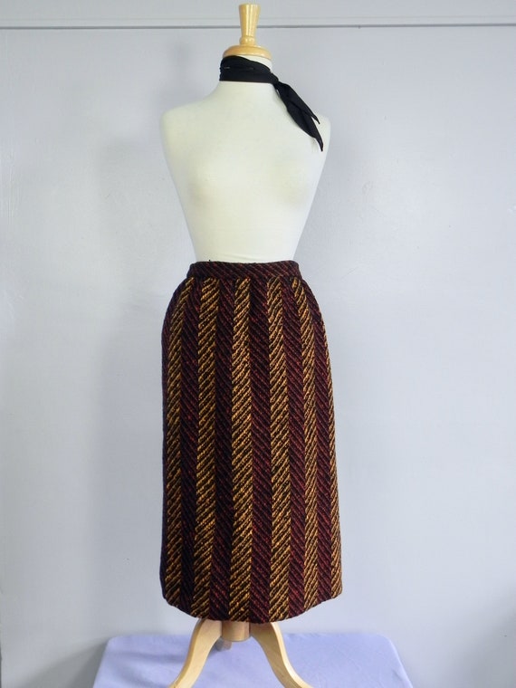 Vintage 50s Wool Wiggle Skirt - Soft Chunky Knit