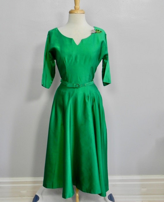 satin 50s dress