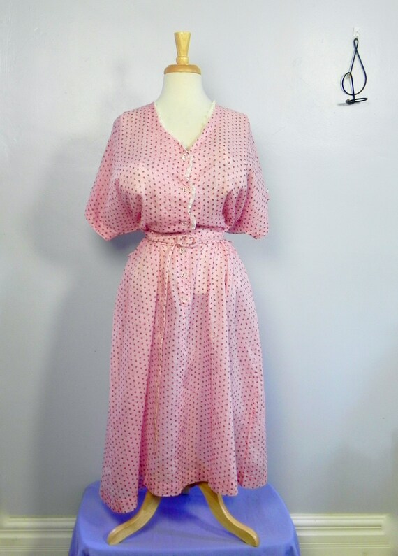Vintage 30s Dress Plus Pink 40s True Plus Size Sum