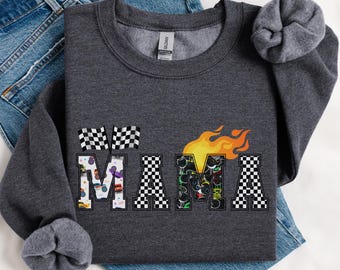 Monster Truck Dad and Mama Sweatshirts, Monster Truck Women Sweater, Boy Birthday Party Crewneck New Mom Boy Baby Shower Gift Unisex Crew