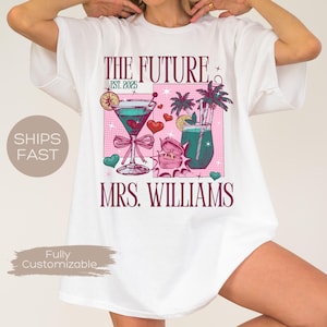 Custom Future Mrs. Shirt, Personalized Bride To Be Comfort Colors Tee, Newly Engaged Gift for Fiancee Shirt, In My Engaged Era Shirt & Tote