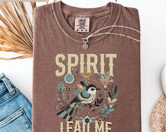 Spirit Führe mich T-Shirt Boho Christian Shirt Komfortfarben Christian T-Shirt Jesus T-Shirt Bibel Vers Tshirt Religiöse Frauen Bekleidung Streetwear