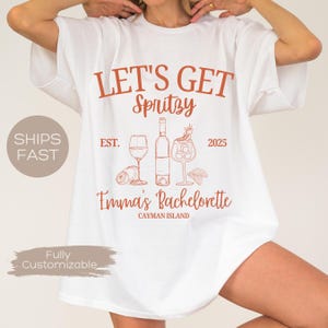 Let&#39;s Get Spritzy Bachelorette Shirt, Aperol Spritz Shirt, Aperol Club Shirt, Custom Girls Club Shirt, Spritz Cocktail Shirt, Party Matches