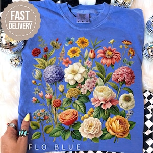 Boho Wildflowers Cottagecore Shirt, Gift For Her, Comfort Colors® Shirt, Whimsigoth Plant Shirts, Floral Shirt, Gift For Women Gifts for Her