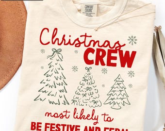 Most Likely To Family Christmas Shirts, Matching Christmas Group TShirts, Personalized Funny Christmas Crew Tees, Xmas Holiday 2026 T-Shirts