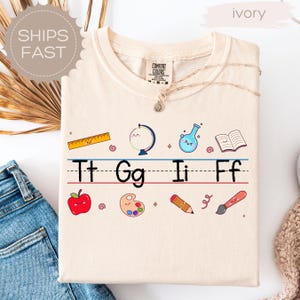 Comfort Colors® TGIF Teacher Shirt, Alphabet Teacher Shirt, Kindergarten Teacher Shirt, Teacher Christmas Gift, Teacher Appreciation Gift