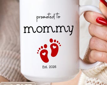 Promoted to Parents Mug, Pregnancy Announcement Mug Gift for Dad Mom, Gift for New Dad, First Time Mom and Dad Est. Mugs, Baby Shower Gift