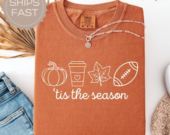 Football Shirt Comfort Colors®, Tis the Season Shirt, Football Season Shirt, Game Day Football Tee, Football Gift Shirt, Football Mom Shirt
