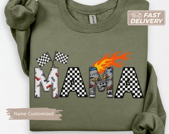Personalized Monster Truck Dad and Mama Sweatshirts Monster Truck Women Sweater Boy Birthday Party Crewneck New Mom Custom Baby Shower Gift