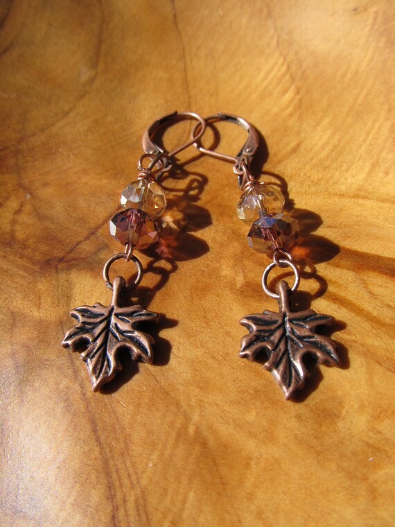Items similar to FALL AUTUMN Maple Leaf Earrings on Etsy