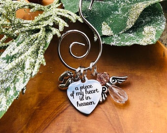 Christmas - Baby in Heaven - A Piece of My Heart is in Heaven  - Ornament - Choose any Birthstone Angel, Memory, Sympathy Loss of Baby