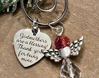 Godmothers are a Blessing - Thank you for Being Mine - Choose any Color Angel, Faith, Guardian Angel, Believe, Ornament or Car Dangle