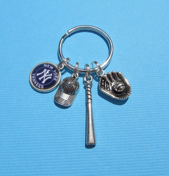 New York Baseball Charm Key Chain