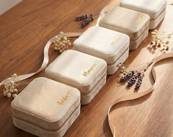 Joyero de viaje personalizado, regalo para el día de la madre, propuesta de dama de honor, regalo de Navidad, regalo de boda personalizado, joyería de viaje, regalo de cumpleaños