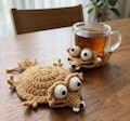 Funny Crochet Coaster, Cute Mug Rug, Handmade Animal Coaster - Unique Gift, Desk Decor, Gift for Her, Housewarming Gift product logo