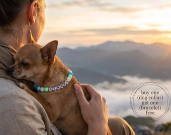 Collar de perro personalizado, cuentas de silicona, collar impermeable, collar de perro, collares de cuentas personalizados con