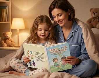 Libro infantil personalizado / El intercambio de loncheras extraordinario / Niños mayores de 2 años / Libro de tapa blanda con 30 páginas / Regalo de cumpleaños para niños