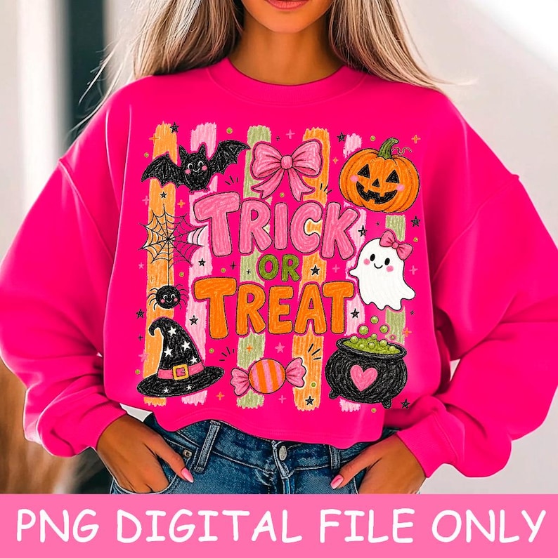 Halloween sublimation transfer with bat and witch hat