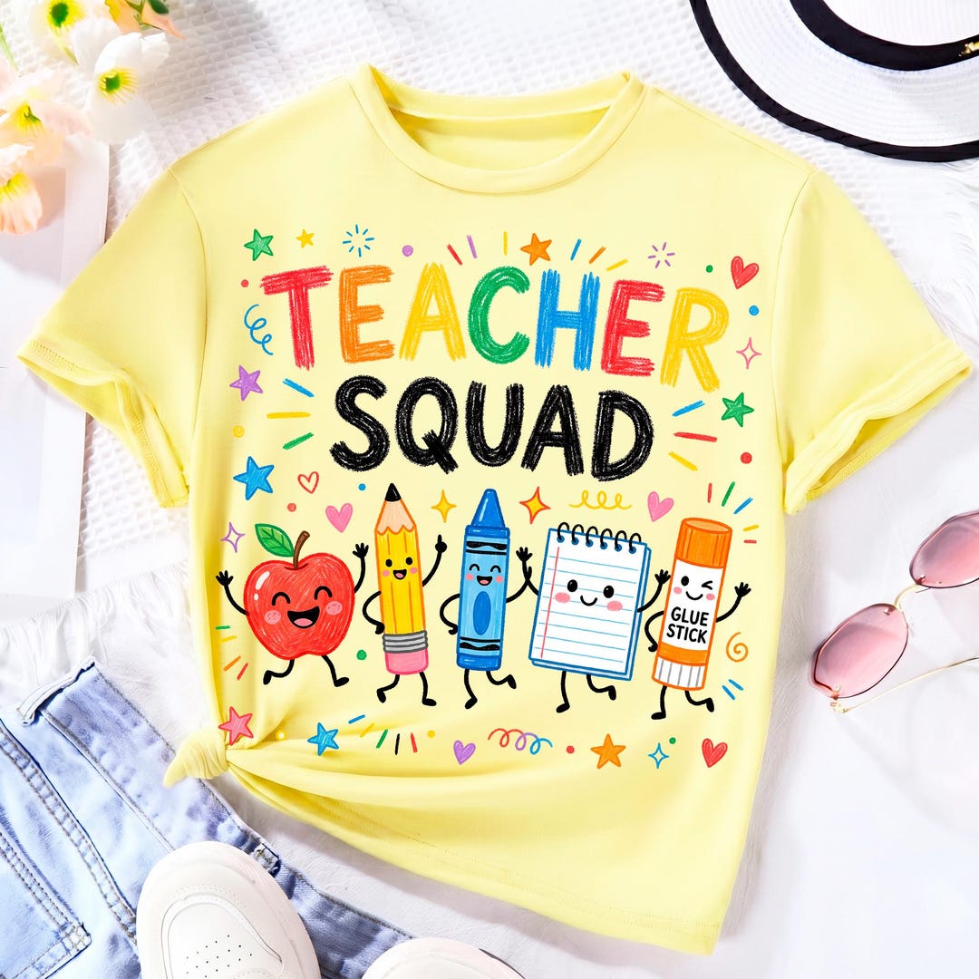 Teacher Squad PNG Back to School Sublimation Cute Classroom Shirt ...
