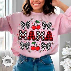 Checkered Cherry Mama Png - Etsy