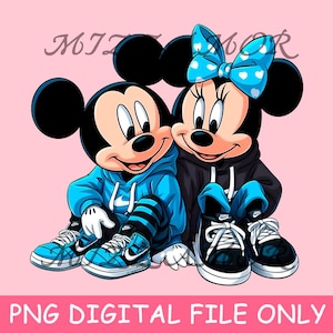 Mickey and Minnie Png Sublimation Design, Mickey Minnie Valentines Png Clipart, Disneyland Trip Png Shirt Design, Cartoon Mouse Couple Png