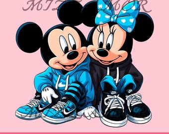 Mickey and Minnie Valentines PNG: Cartoon Mouse Couple (Digital Download)