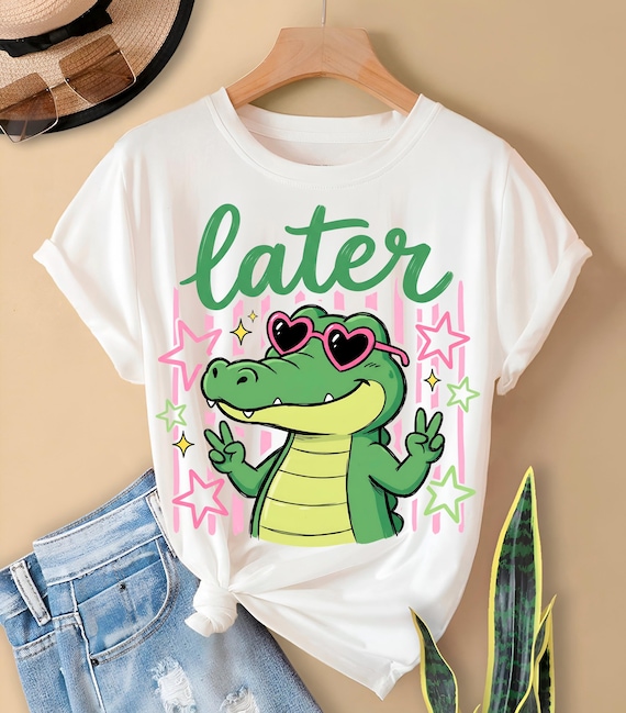 Later Gator PNG Funny Alligator PNG Retro Summer Sublimation