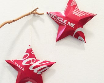 Coke Recycle Me Ornamental Stars, Christmas Ornaments    Coca Cola