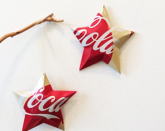 Vanilla Coke  or Orange Vanilla Coke or Orange Vanilla Zero Sugar Stars Christmas Ornaments     Coca Cola