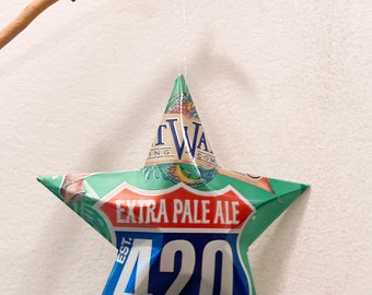Recycled Beer Can Star, Sweet Water IPA, Bar Decor