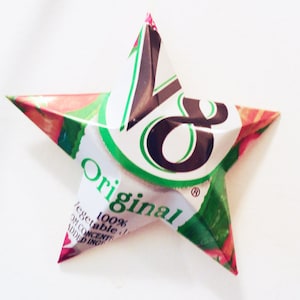 V8 Spicy, Original or Low Sodium Star Christmas Ornaments Soda Can Upcycled