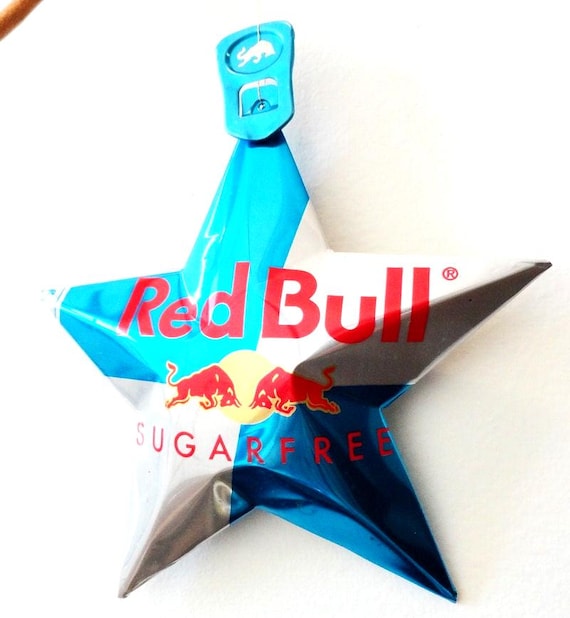 Upcycled Red Bull Can Star Ornament: Soda Pop Art Decor - Etsy