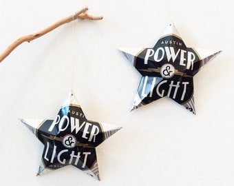 Power & Light Pale Ale Star  , Independence Brewing, Texas Beer, Gift for Electrician, Recycled