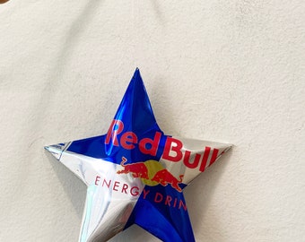 SMALLER Red Bull Ornament, Soda Can, Upcycled