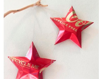 Caffeine Free Coke Stars Christmas Ornaments      Coca Cola