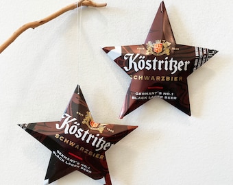 Köstritzer Beer Can Stars, German Black Lager, Home Decor (Set of 2)