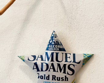 Samuel Adams Gold Rush NA Beer Stars Upcycled Aluminum Can, Recycled, Boston Beer Company, Sam Adams