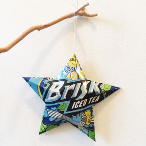Brisk Lemon Iced Tea, Spanish, Té helado, Stars Christmas Ornaments
