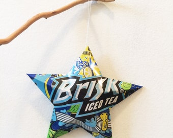 Brisk Lemon Iced Tea, Spanish, Té helado, Stars Christmas Ornaments