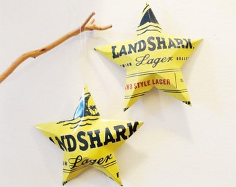 Landshark Lager Margaritaville Brewing Co. Beer Stars Christmas Ornaments Gift for Jimmy Buffett Fan